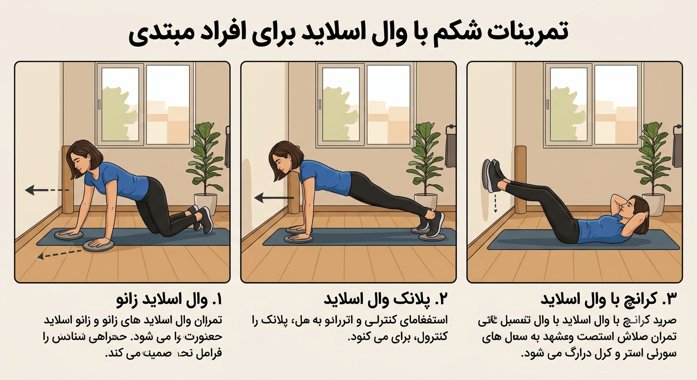 تمرینات شکم با وال اسلاید