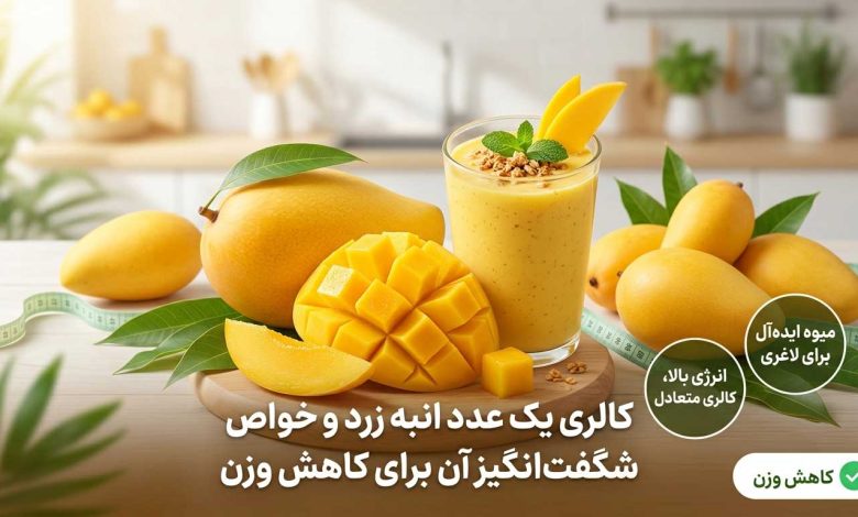 کالری یک عدد انبه زرد + خواص انبه برای لاغری