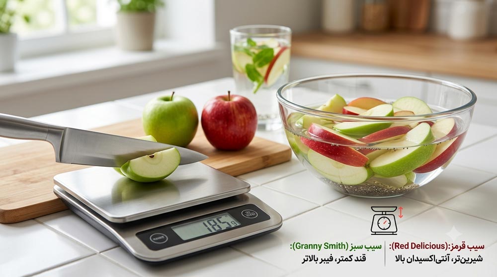 مقایسه کالری سیب قرمز و سیب سبز