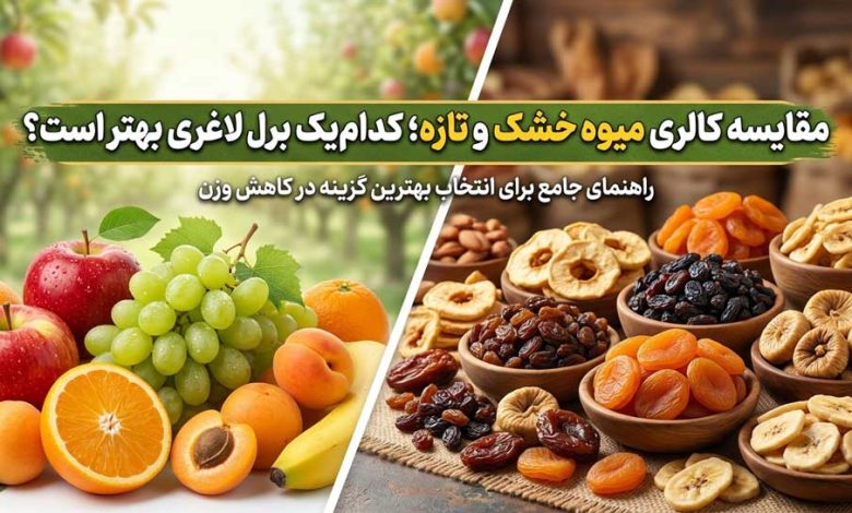 مقایسه کالری میوه خشک و تازه + کدام برای لاغری بهتر است؟