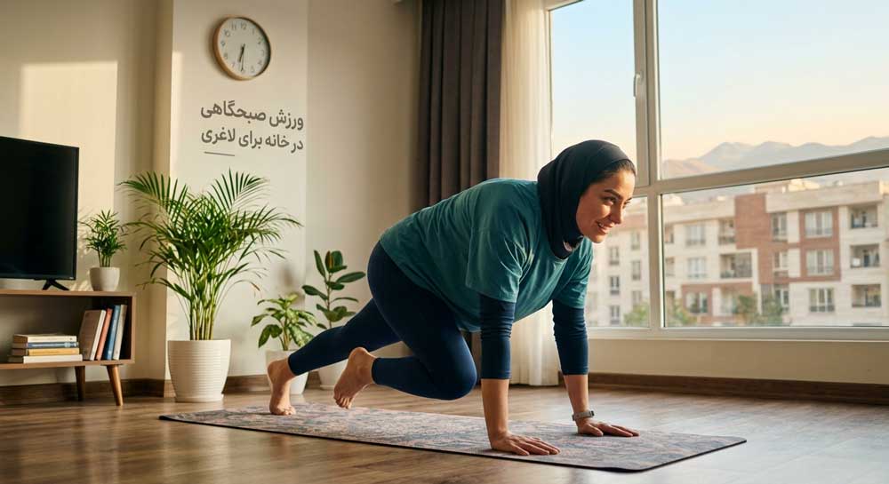 ورزش صبحگاهی در خانه برای لاغری 