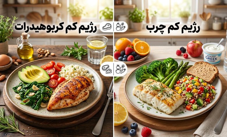 رژیم کم کربوهیدرات یا کم چرب