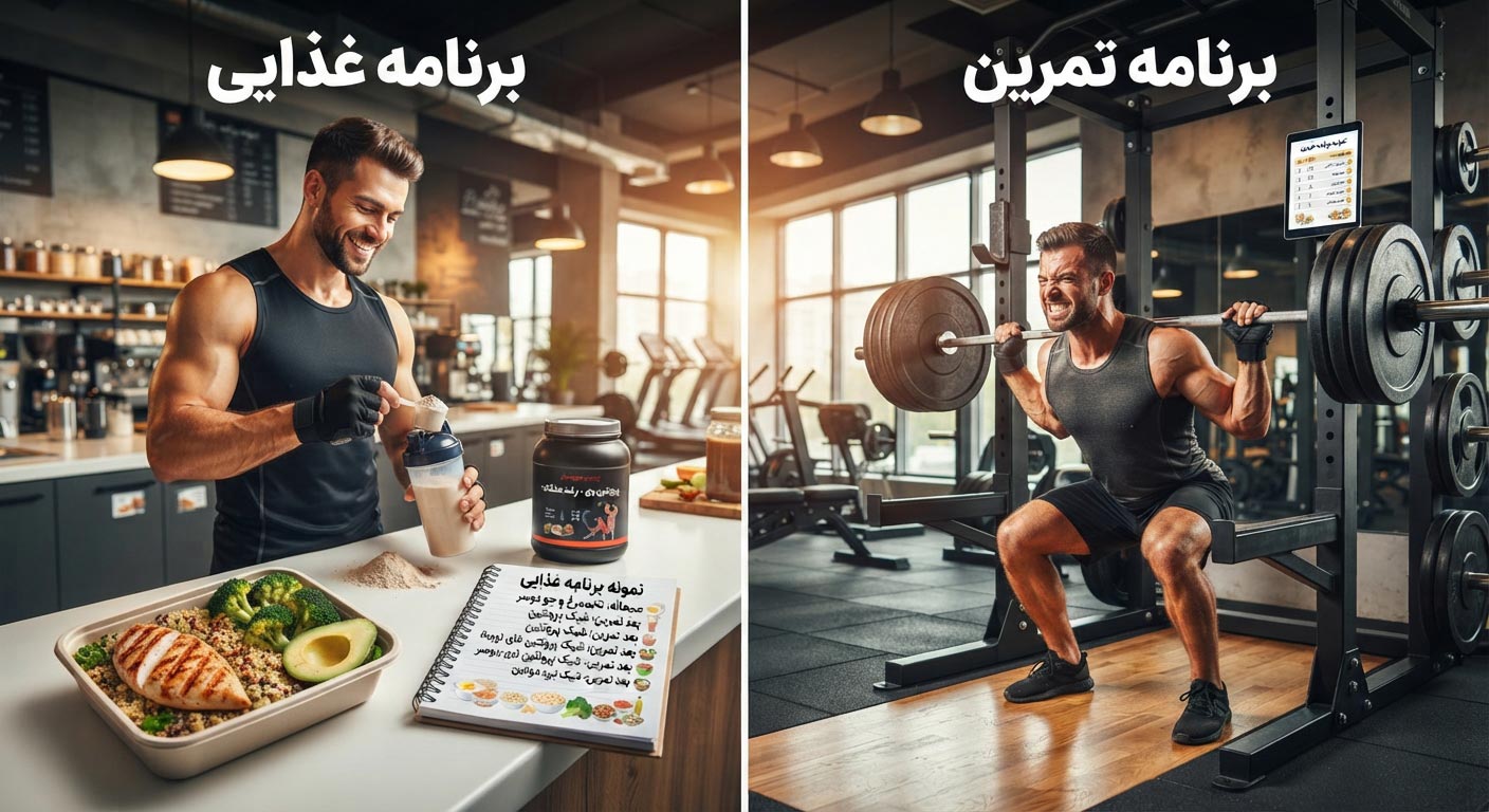اهمیت برنامه غذایی و تمرینی برای عضله سازی